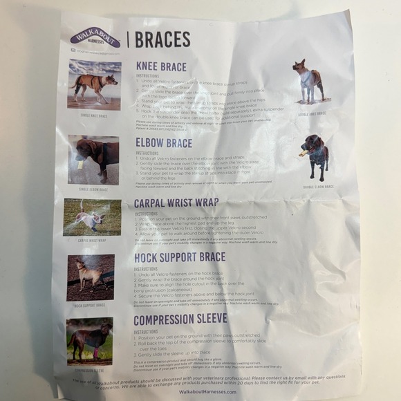 Walk About Harnesses Dog Knee Brace Support Left & Right Pair MS NEW - Picture 7 of 7